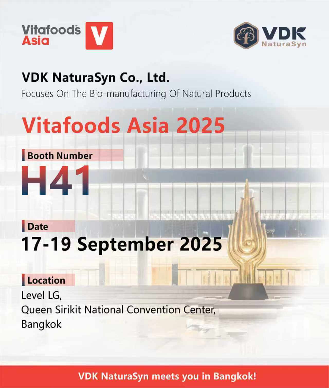 Vitafoods Asia: VDK NaturaSyn Booth No. H41